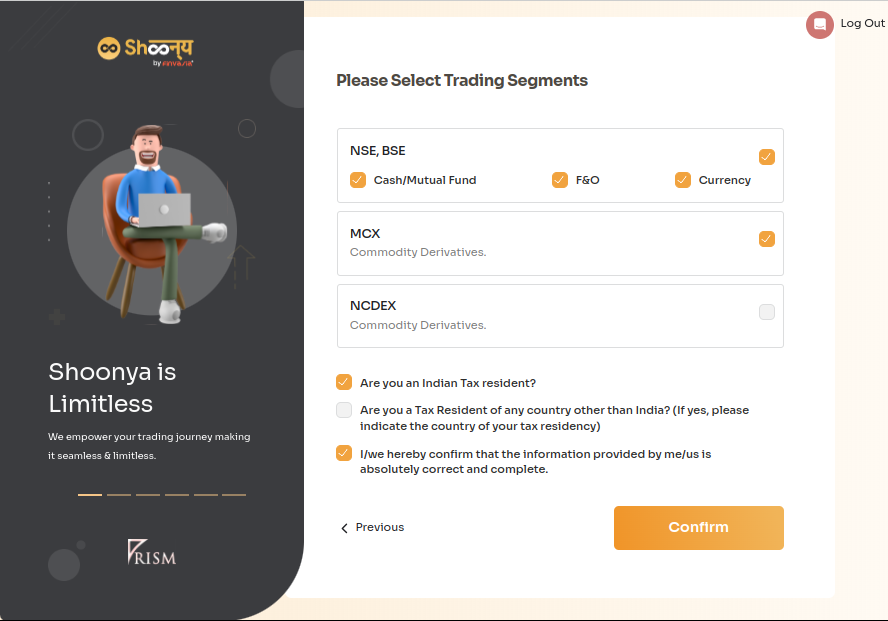 Step-5 Select Your Trading Segments